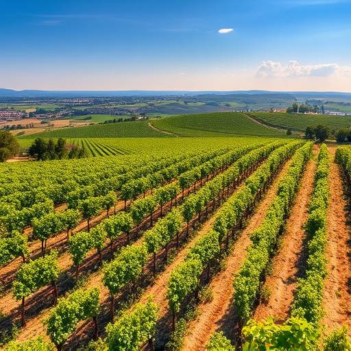 Aerial view of a vineyard in Sicily
