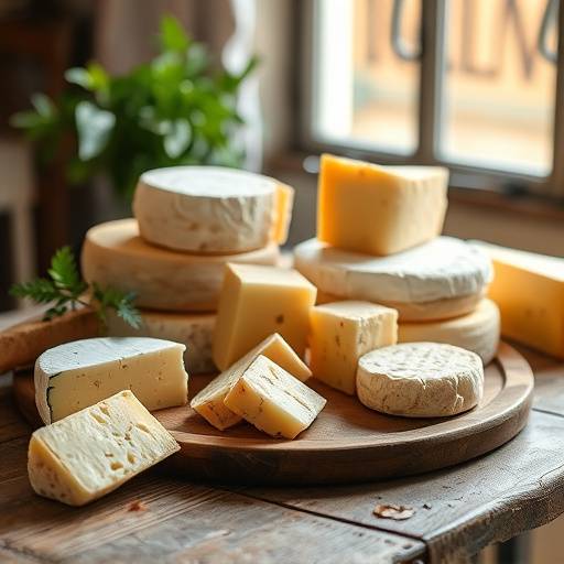 Selection of artisanal Italian cheeses