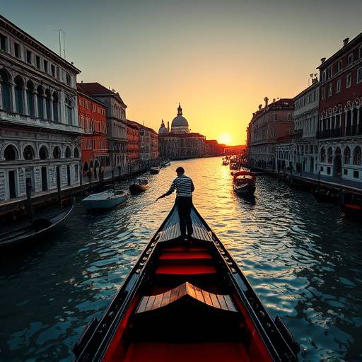 The canals of Venice in Veneto, Italy