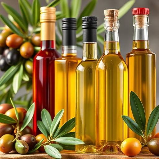 Variety of Italian olive oils and vinegars